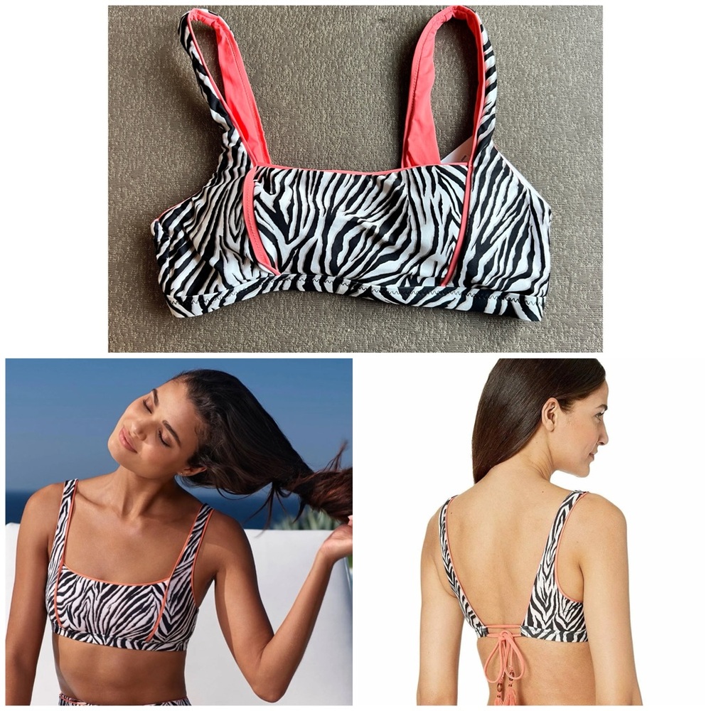 Becca Swim Becca Animal Zebra Bikini Top Medium M